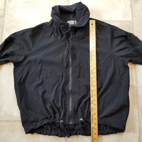 ✅Nanette Lepore Activewear Windbreaker Jacket Black Perforated Women's Size 2X - Picture 8 of 16